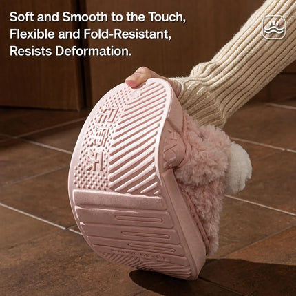 Cute Little Sheep Plush Slippers Women Winter Warm Thick Soft Sole House Shoes Indoor Fuzzy Non-Slip Comfortable Home Slides
