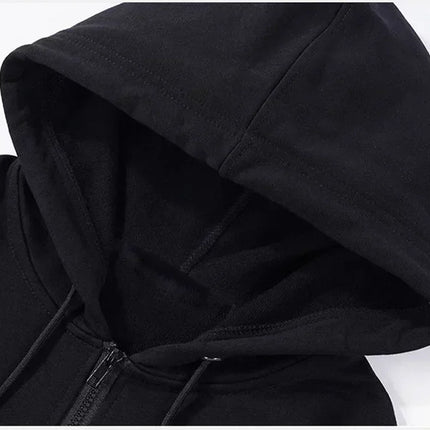 Zip‑Up Hoodie Funny Climbing Cats Graphic Print Long Sleeve Hooded Sweatshirt Front & Back Printed Casual Loose Jacket Outerwear