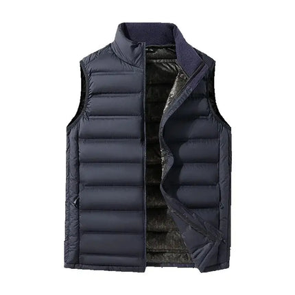 90%White Duck Down Winter Couple Vest Sleeveless Puffer Jacket Graphene Liner Stand Collar Warm Down Gilet Coats Big Size 8XL