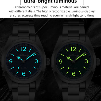 ADDIESDIVE 36mm Hot Sale Men's Watch AD2518 Bubble Mirror Glass 316L Stainless Steel Reloj Hombre 100m Waterproof Quartz Watches