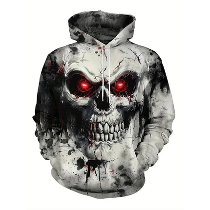 Autumn Skull and Rose 3D Print Hoodies Men Women Fashion Casual Sweatshirts Oversized Hoodie Pullovers Tracksuit Clothing