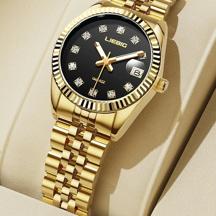 LIEBIG orologi da polso al quarzo eleganti di lusso delle migliori marche orologi automatici di moda per le donne orologio con cinturino in acciaio inossidabile Reloj Mujer platinumshop