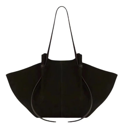 Borsa tote grande da donna, borsa a tracolla in pelle scamosciata, design con nodo, borsa versatile