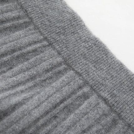 Chic Women's Pleated Skirt 100% Merino Wool Sweater  Knit Short Skirt Mini Skirts Autumn Winter Umbrella Wave Skirt Sweet Dress PlatiNum