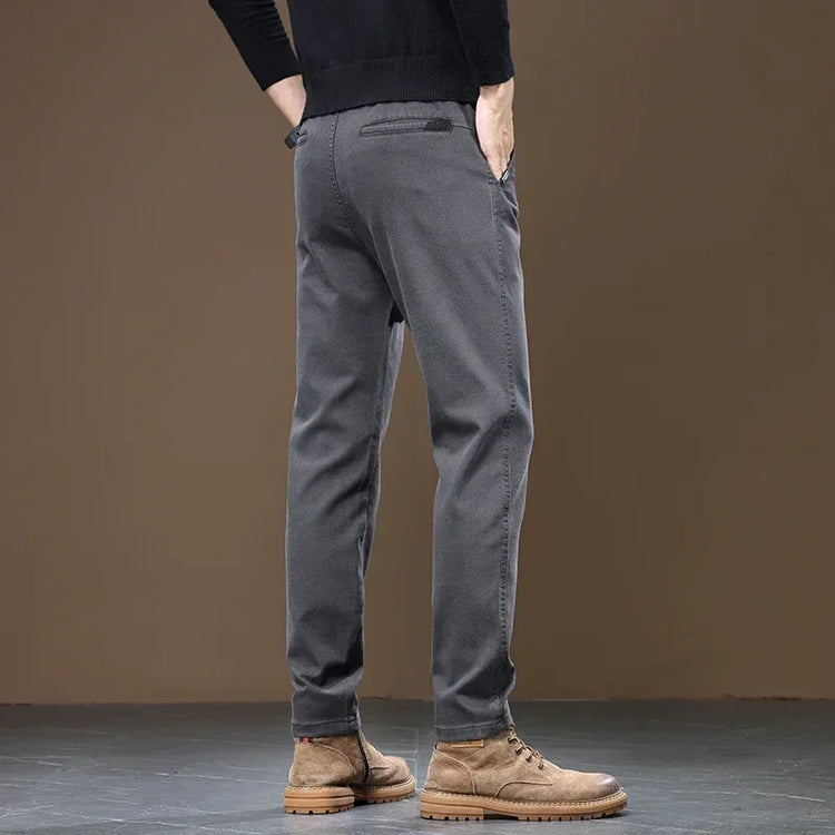 2026 New Autumn Winter Slim Straight Casual Pants Men Business Pants Trousers Male Work Clothes Black Gray Coffee Mens Clothing