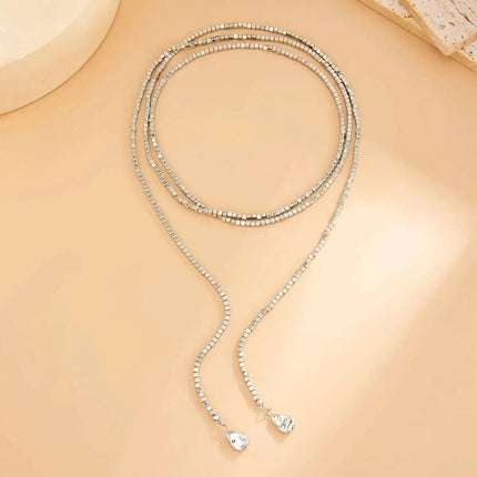 Salircon 4 Stili Boho Irregolare CCB Collana Lunga In Rilievo Donne Hip Hop Creativo Sexy a Forma di Y Catena Della Clavicola Elegent Gioielli PlatiNum