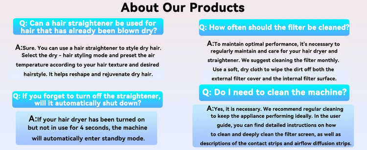SenCiciMen 2 IN 1 Hair-care Airstrait Hair Straightener Hair Dryer Negative Ion Hair Styler Long-Lasting Styling Tool Hairdryer