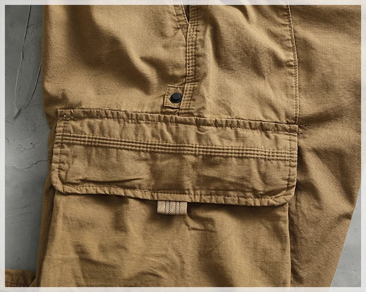 Men's corset casual pants loose 3D vertical cut retro military style outdoor scratch resistant multi-pocket cargo pants