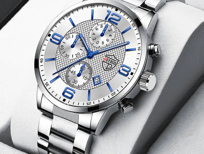 Orologi da uomo alla moda Orologio da polso al quarzo di lusso Calendario da uomo Business Casual Orologio in pelle Orologio luminoso platinumshop