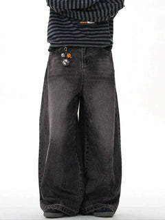 1 Piece Vintage Style Men's American Street Casual Black Jeans Washed Cargo Pants are comfortable and suitable for daily seasona