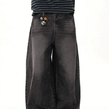 1 Piece Vintage Style Men's American Street Casual Black Jeans Washed Cargo Pants are comfortable and suitable for daily seasona
