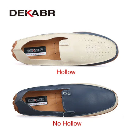 DEKABR Uomo Casual Appartamenti Moda Mocassini morbidi in vera pelle Mocassini di marca Scarpe da uomo traspiranti di alta qualità Plus Size 36-47