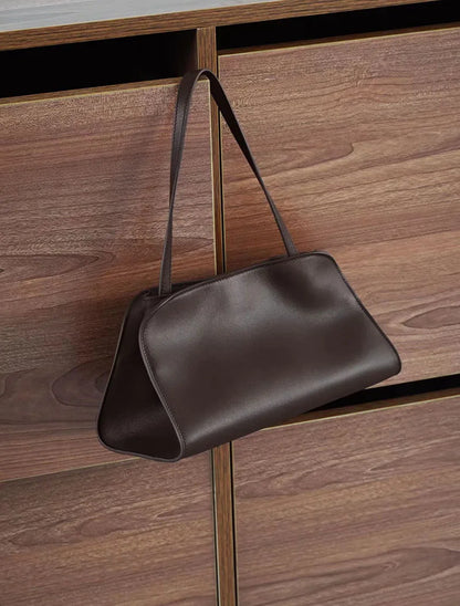 [Full Leather Inside Outside] Drinking Milk Cowhide Imported Saddle Leather Underarm Bag Single Shoulder Crossbody Bag Simple