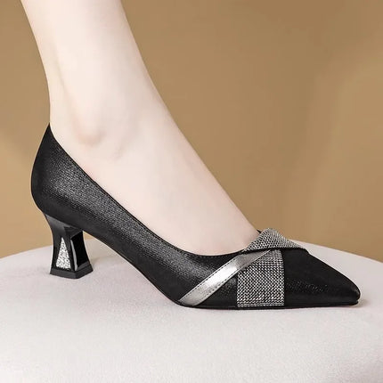 Sapatos Femininas donna Cute Sweet Navy Blue Crystal scarpe con tacco alto Lady Classic Sexy Party scarpe con tacco a spillo Zapatos B17
