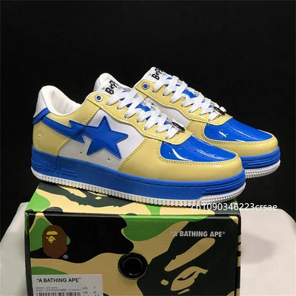 A BATHING APE Men All Black Shark BAPESTA Casual Plarfom Shoes Unisex Women Slip-Resistant Outdoor Soft Walking Sneakers