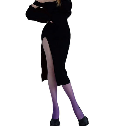 Calze viola 15D calzamaglia da donna colore caramella sfumato calze opache senza soluzione di continuità collant stretti pantaloni femminili Medias estate