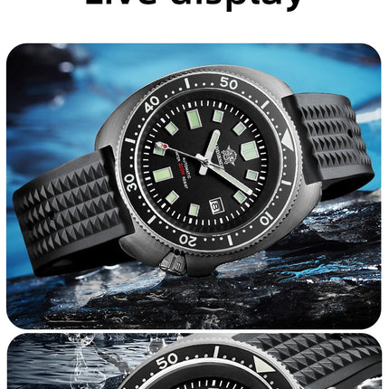 ADDIESDIVE Luxury Men's Automatic Watch Ceramic Bezel Sapphire Glass 200m Waterproof Ultra Bright Blue Luminous Diving Watch