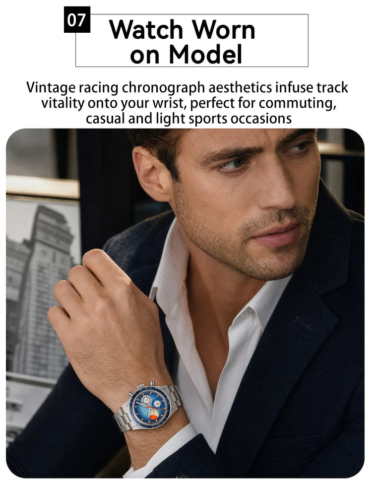 ADDIESDIVE 37mm Men's Luxury Watch 100m Water Resistance K1 Bubble Mirror Glass C3 Luminous Men's Stainless Steel Quartz Watch