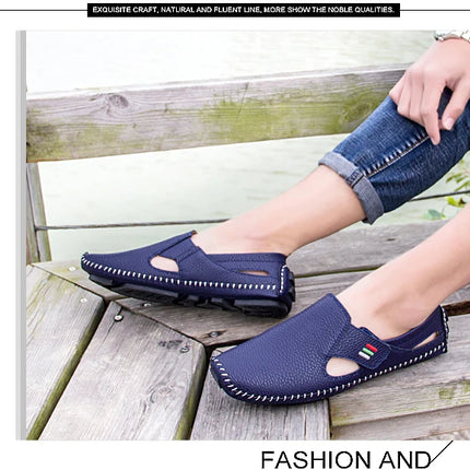Nuovo 2023 estate scarpe in pelle traspirante uomo mocassini Casual Design di marca appartamenti da uomo fatti a mano mocassini in morbida pelle scarpe da barca