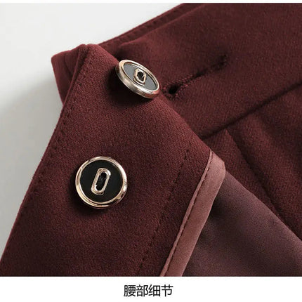 Women's Woolen Autumn and Winter New Style Elegant One-piece Unique and Stylish Straight Tube Slit Hugging Skirt PlatiNum