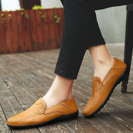 Scarpe Casual in Pelle da Uomo, Sneakers Estive di Lusso in Vera Pelle, Mocassini Italiani Traspiranti Slip-on