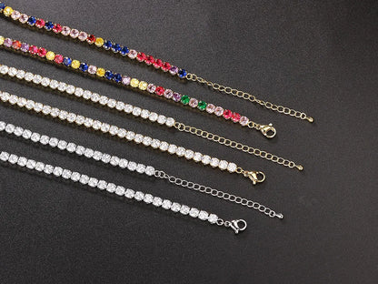 Collana a catena da tennis ghiacciata Hip Hop per uomo donna lusso zircone cubico cristallo corto collo rock accessori gioielli OHN016