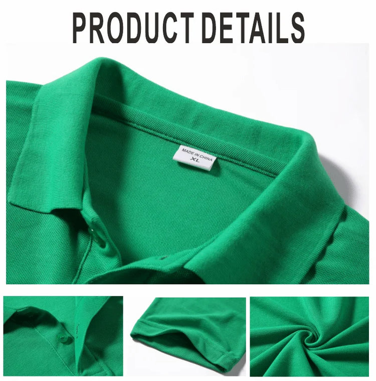 Polo traspirante con logo personalizzato Abbigliamento casual per gruppi aziendali Polo a maniche corte con risvolto Abiti da lavoro Stampa ricamo
