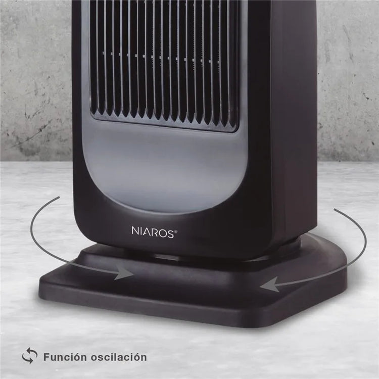 2000W Ceramic Tower Heater with Led Touch Screen, Automatic Oscillation and 8H Timer, Portable Electric Heater for Home and Office