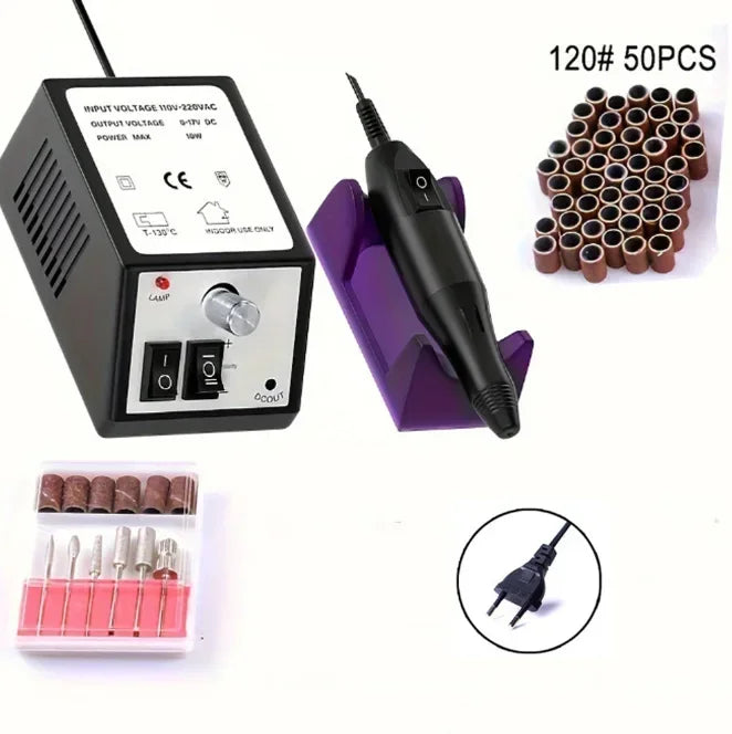 2000 Series Electric Nail Filing Machine, Smooth high rotating speed for acrylic soak-off removal and sidewall buffing, Professional Manicure Pedicure Polisher for daily nail studio detailed shaping work