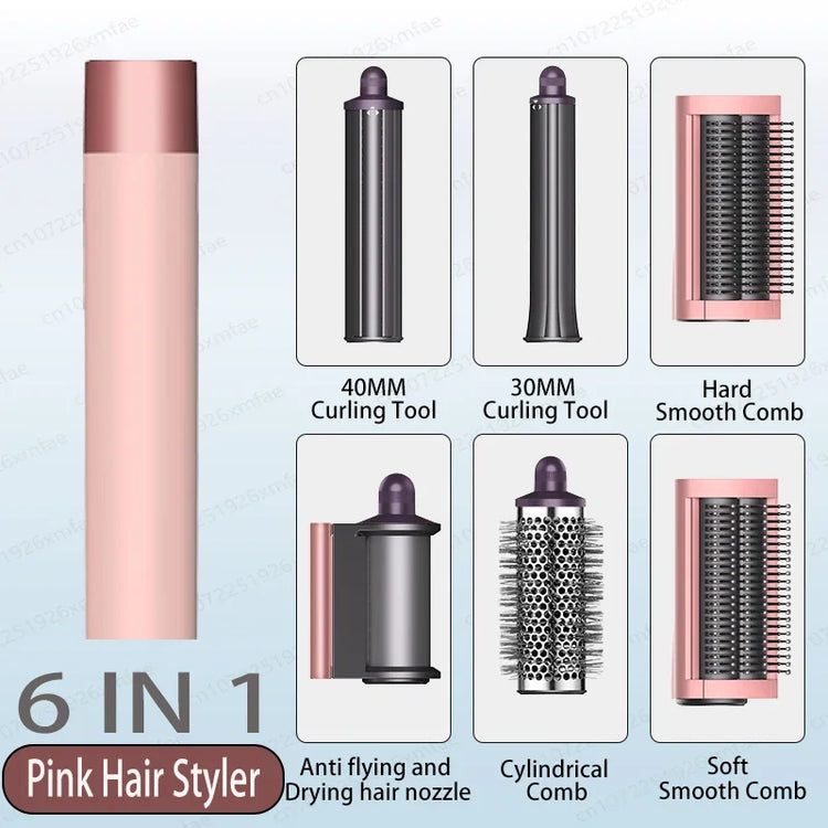 6 in 1 Professional Hot Air Styler Negative Ion Multi Hair Styler Set for Auto Curling Hair Styling Tools Best Gift for Women