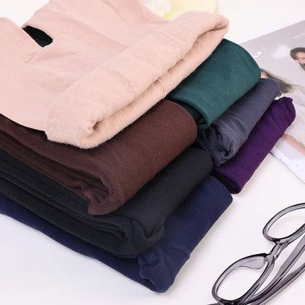 New Women Winter Thermal Leggings Warm High Waist Slim Thicken Velvet Tight Pants Pantyhose Fleece Stretchy Leggings Stockings PlatiNum