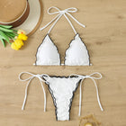 Micro Bikini Donna Due Pezzi Sexy Plissettato Costume da Bagno Femminile 2026 con Lacci Set Bikini da Spiaggia con Perizoma platinumshop