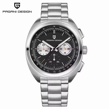 PAGANI DESIGN 2026 Nuovo Orologio al Quarzo con Quadrante Panda, Tutto in Acciaio, Movimento Giapponese, Cronografo di Lusso, Zaffiro, Luminoso, Impermeabile, Orologio da Uomo