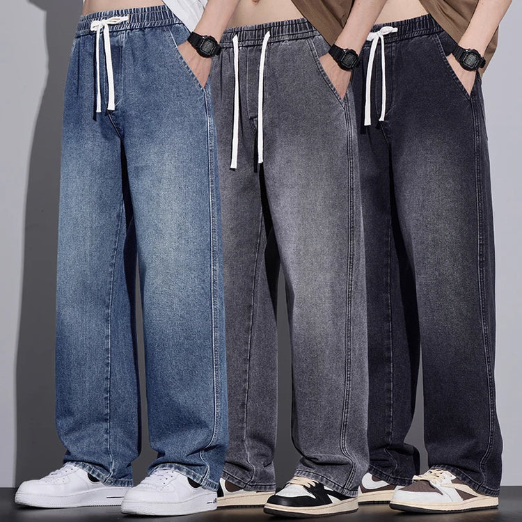 Abbigliamento da uomo Pantaloni a gamba larga Jeans larghi Streetwear Pantaloni in denim moda dritti