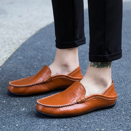 Scarpe da Uomo Casual in Pelle, Mocassini di Design, Slip-on, Scarpe da Barca di Alta Qualità, Chaussure Homme