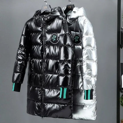Breathable Down Filled Coat for Men Waterproof Glossy Surface Korean Trendy Winterwear with Reinforced Stitching