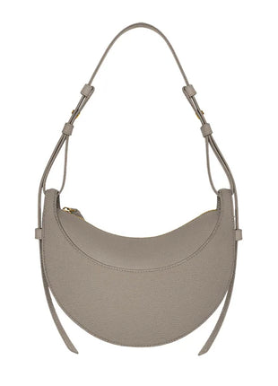 Borsa a tracolla a mezzaluna in pelle liscia, con tracolla regolabile, borsa a tracolla minimalista per l'uso quotidiano