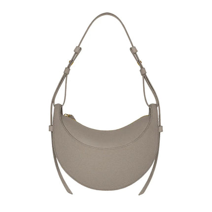 Borsa a tracolla a mezzaluna in pelle liscia, con tracolla regolabile, borsa a tracolla minimalista per l'uso quotidiano