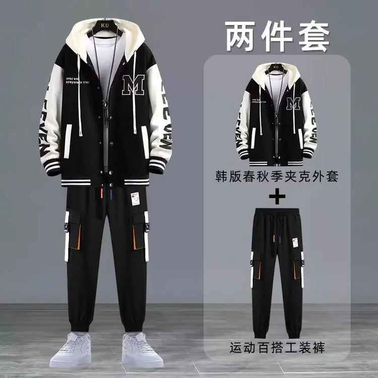 2022 Spring Autumn Men's Sets Print Tracksuit Men 2 Pieces Set Hoodies+Sweatpants Japan Fashion Men Clothing Jogging Sets Men