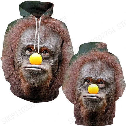 Funny Monkey/Orangutan Face 3d Print Hoodie Men Women Fashion Plus Size Tracksuit Casual Animal Hoodie Sweatshirt Winter Clothes