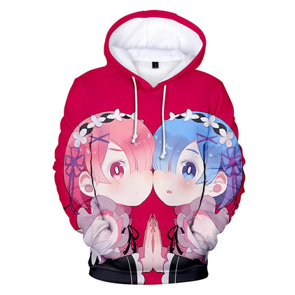 Harajuku Hip Hop Comfortable Re ZERO Rem Ram 3D print Hoodies Sweatshirts Men/Women Sweatshirt Adult/Child Casual Pullovers