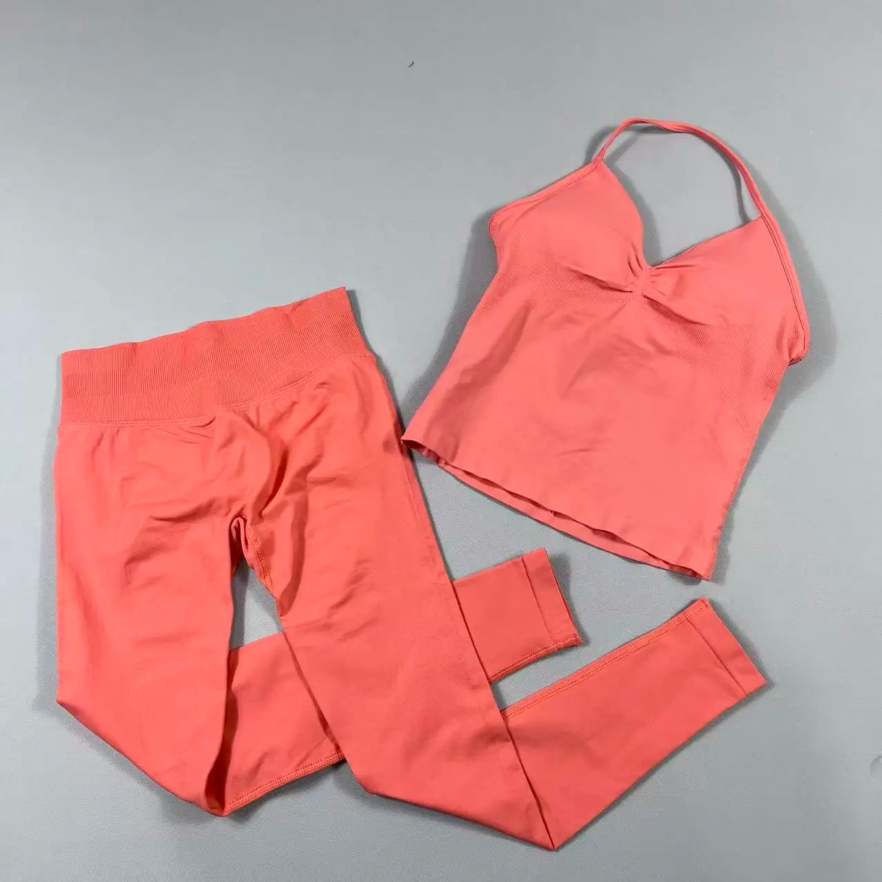 Yoga Gym Set 2 Piece Women Strappy Yoga Bra Top Workout Scrunch Shorts Sports Suit Fitness Clothes Seamless Yoga