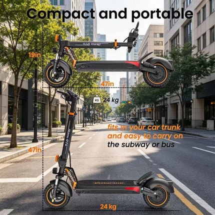 Monopattino Elettrico 800W, Batteria 48V 15.6Ah, Autonomia 55km, Doppia Sospensione, Pneumatici da 10 Pollici, Freno a Disco, Pieghevole, Carico Massimo 120kg