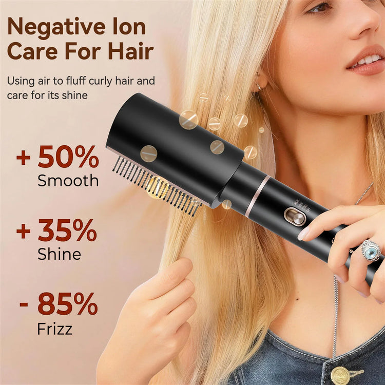 4‑in‑1 Multifunctional Hot Air Brush, One‑Step Hair Dryer, Straightener Curling Iron, Ionic Hot Comb for Salon‑Level Hairstyle