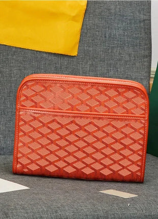 Borsa a tracolla unisex in vera pelle, borsa multifunzione da portare sotto il braccio, borsa portadocumenti portatile per viaggi d'affari