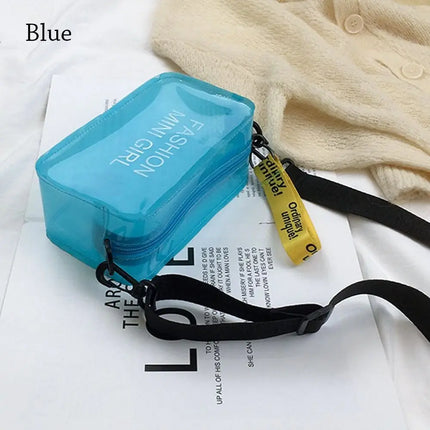 Borsa a Tracolla Trasparente con Effetto Laser per Donne, Mini Borsa Messenger alla Moda in PVC Colorato, Piccola Borsa Tote
