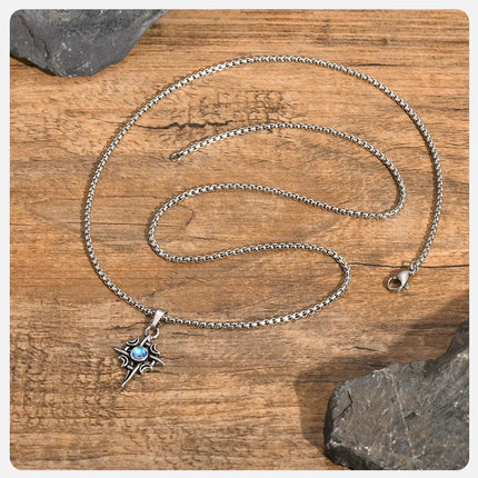 Vnox Witches Knot Moon Star Collane con ciondolo Orecchini per uomo Donna, set di gioielli con collare in pietra di luna con nodo celtico in acciaio inossidabile platinumshop