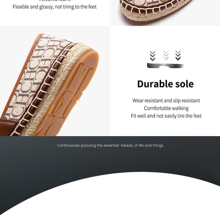Retro Classic Style New Women's Flat Shoes Letter Print Design Women's Casual Fisherman Shoes Fashionable and Versatile