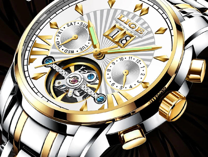 Orologi da Polso Meccanici Automatici LIGE 2026 per Uomo, Marca di Lusso, Orologio da Uomo con Tourbillon, Moda Business, Impermeabile platinumshop