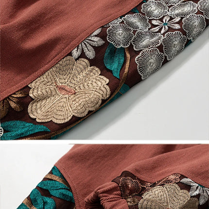 Pantaloni casual alla moda Abbigliamento da uomo Cotone Samurai giapponese Ricamo Patchwork Pantaloni Harem Pantaloni Harajuku oversize da uomo